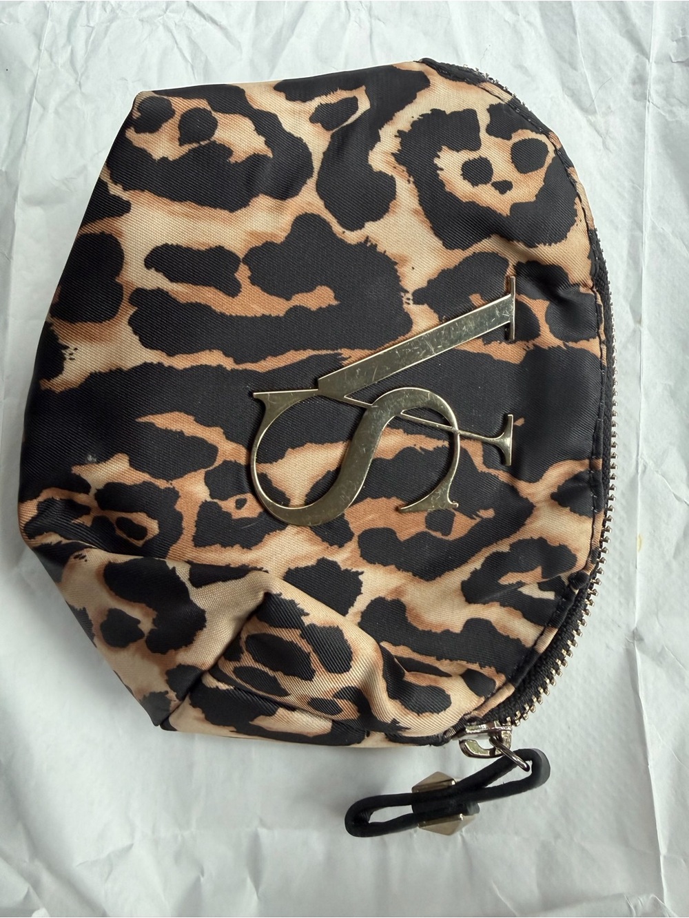Victoria's Secret Leopard Print Cosmetic Pouch - Black & Tan